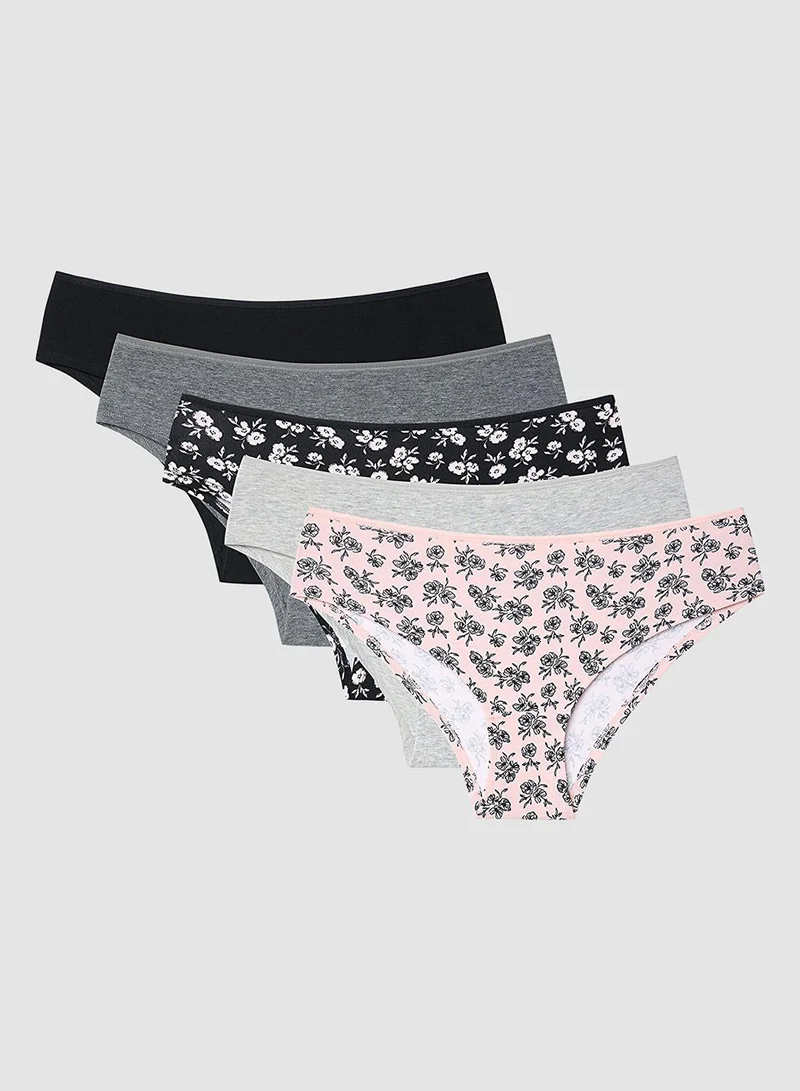 Penti Floral Patterned Normal Waist 5-Pack Hipster Panties
